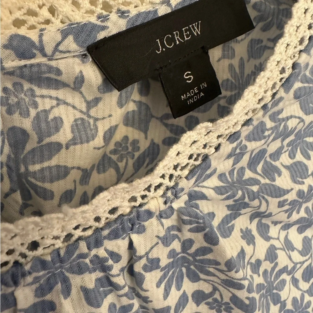 J.Crew Flutter Sleeve Shadow Stripe Floral Blouse